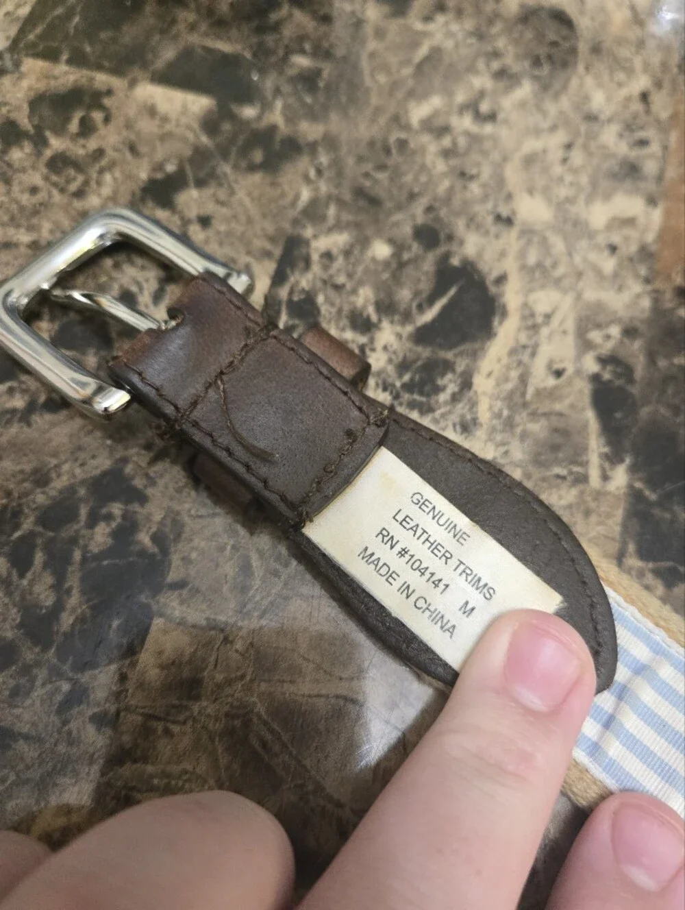 Walter Hagen Cancas Embroidered Belt - American Flag Genuine Leather